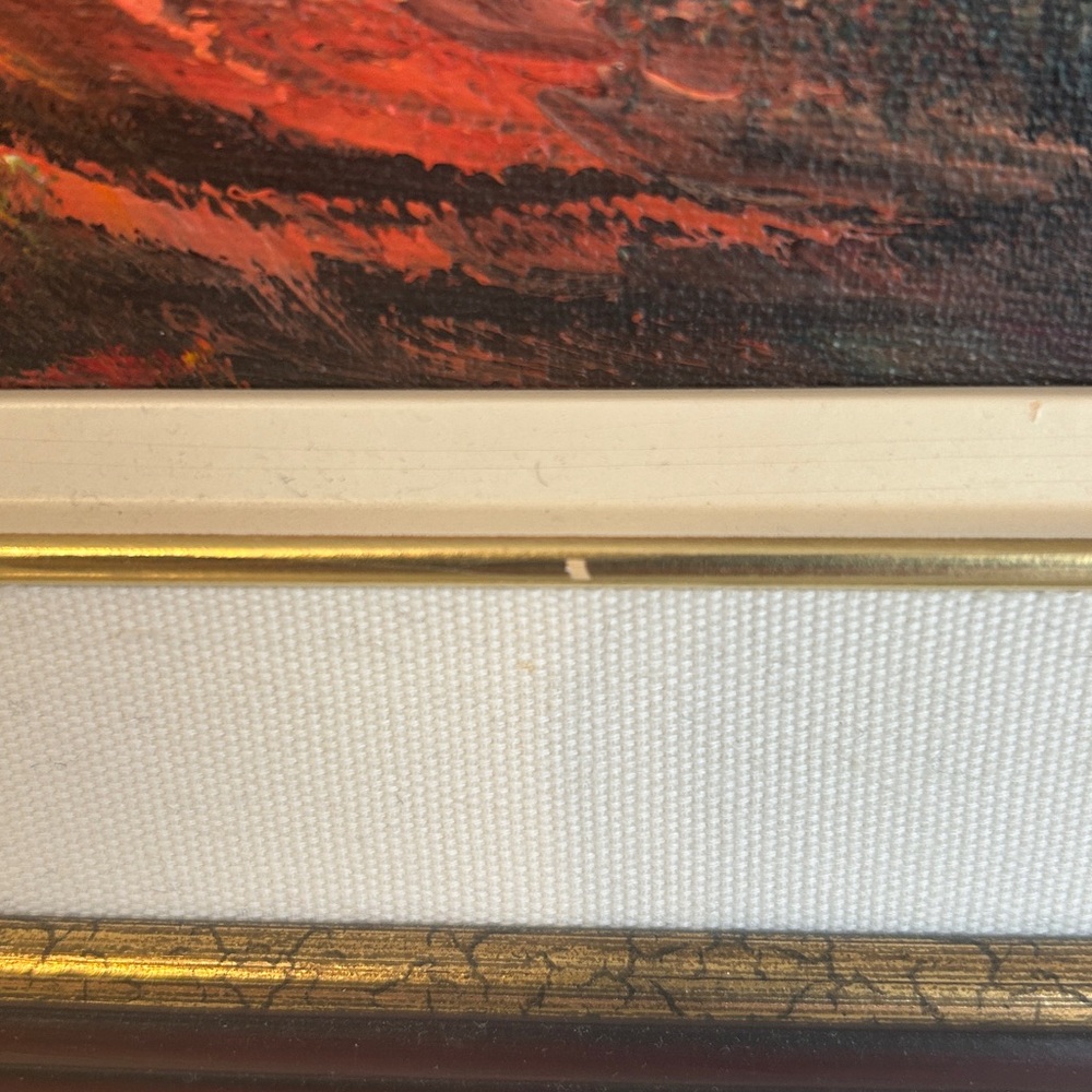 Vintage Bernard Duggan Desert Sunset Framed Oil Painting Early Works 1970’s - Picture 13 of 16
